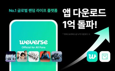 Weverse、ダウンロード1億突破