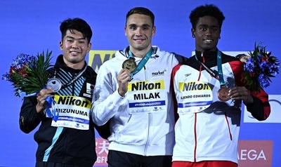 水沼尚輝が男子100mバタフライで銀メダル 世界水泳