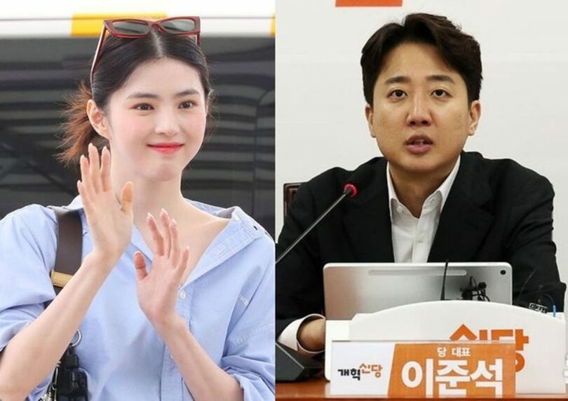 （左から）女優ハン・ソヒ、改革新党イ・ジュンソク代表(c)NEWSIS