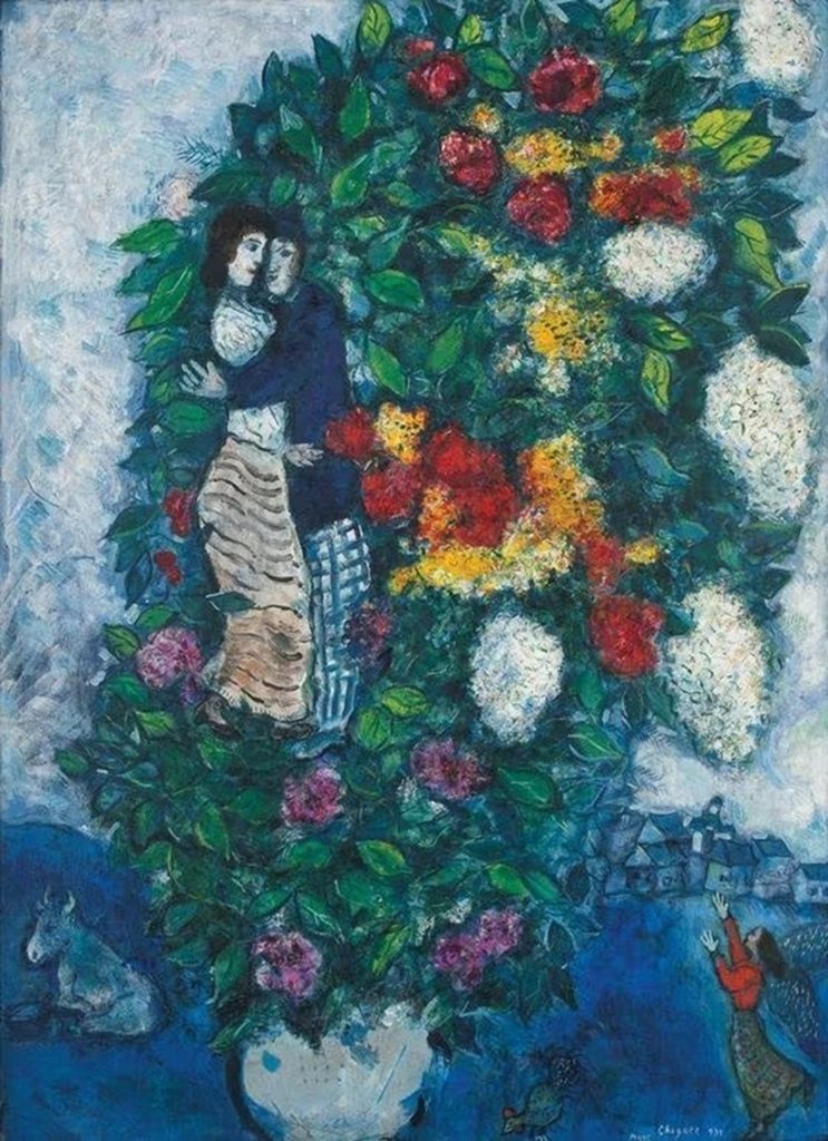 期間限定値下げ　Marc Chagall 花と風景　マルク・シャガール 美術品 シャガールの『花束』が94億ウォンで落札…韓国美術品オークション史上