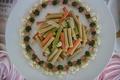 北朝鮮の首都平壌で開催された料理コンテストに出品されたジャガイモ粉料理（2019年2月13日撮影）。(c) Ed JONES / AFP