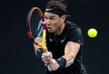 男子テニス、メルボルン・サマー・セット、シングルス決勝。リターンを打つラファエル・ナダル（2022年1月9日撮影）。(c)Mike FREY / AFP