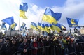 ウクライナのキエフで、抗議デモに参加した人（2019年12月8日撮影）。(c)Sergei SUPINSKY / AFP