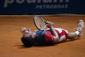 優勝を果たし歓喜するニコラス・アルマグロ。(c)AFP/MARCELO RUSCHEL