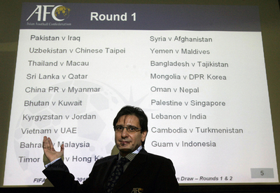 2010年サッカーW杯のアジア地区1次・2次予選の組み合わせが決定