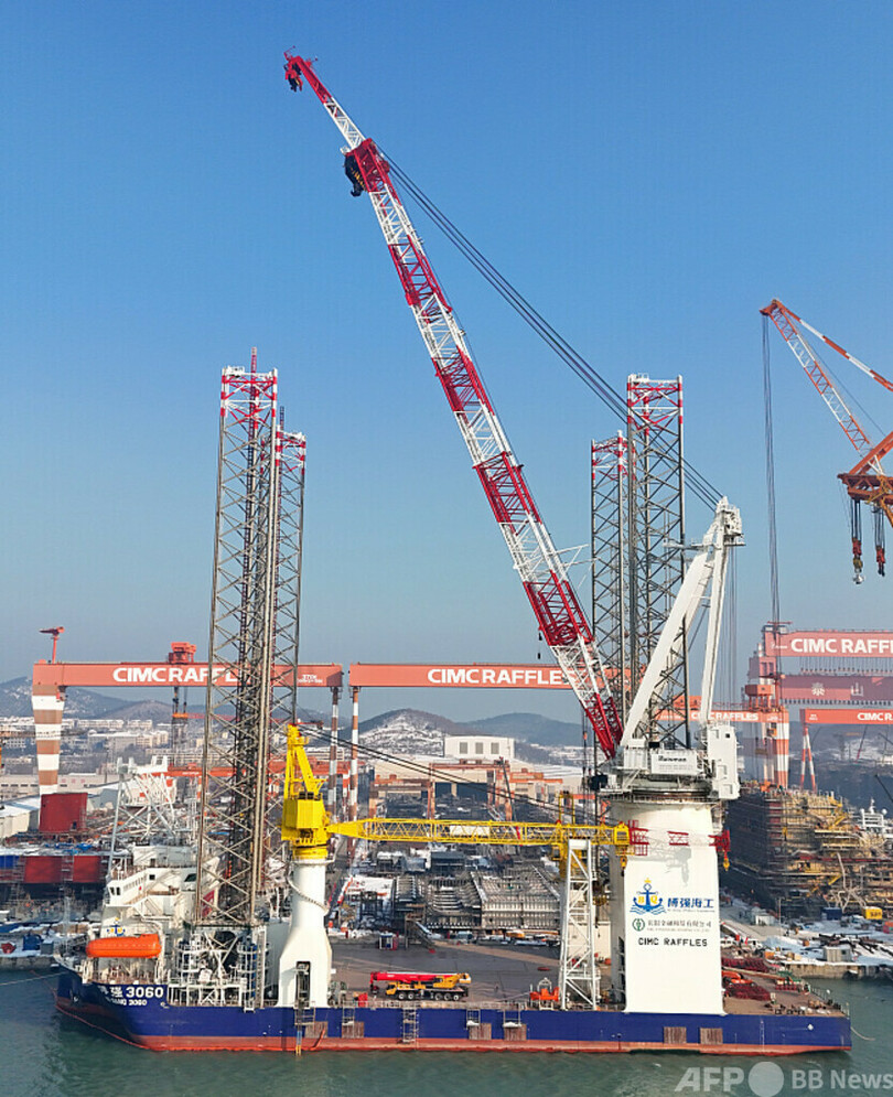 中国の次世代深遠海大型風力発電作業船が試験航行
