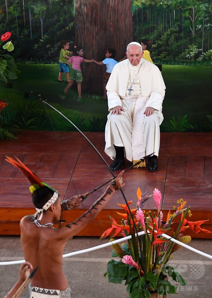 ローマ法王、アマゾン先住民の未来に警鐘 訪問国ペルーで