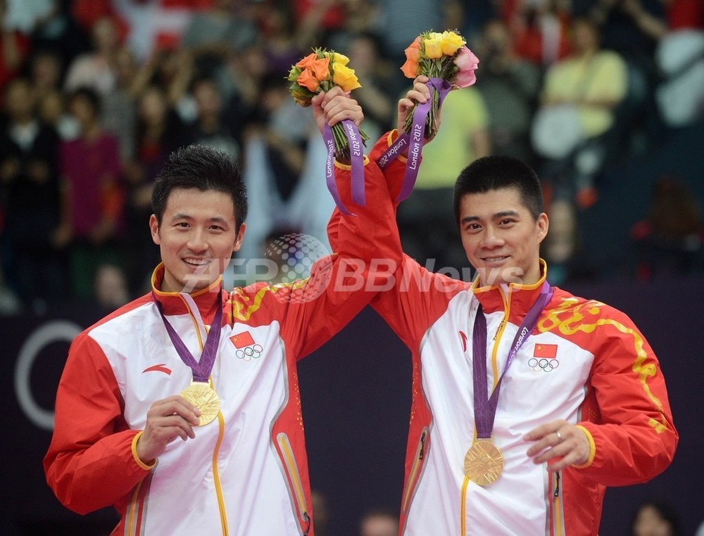 中国ペアがバドミントン男子ダブルスで金メダル 写真2枚 国際ニュース:AFPBB News