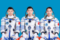 「神舟20号」の宇宙飛行士を務める（左から）王傑氏、陳冬氏、陳中瑞氏（撮影日不明）。(c)Xinhua News
