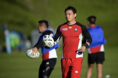 日本、スコットランド戦に向けトレーニング ラグビーW杯