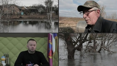字幕:ロシアの進軍阻むため水浸しになった村、忍耐の限界に ウクライナ