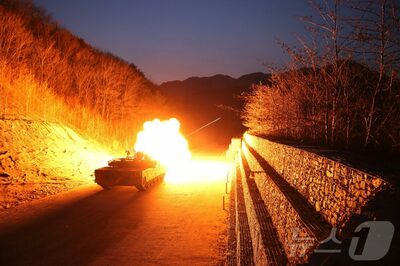 韓国東部戦線で夜間戦車射撃訓練…住民協議を経て7年ぶり再開