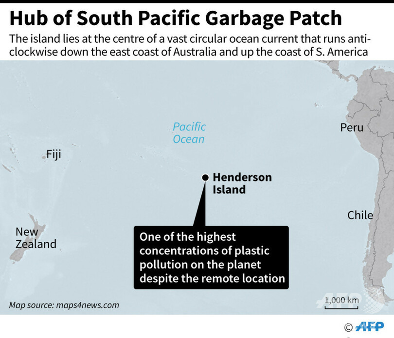 南太平洋の絶海の孤島がごみため化、科学者がプラごみ問題に警鐘