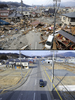 東日本大震災の被災地の震災直後の様子と、2012年1月の様子。

写真上は岩手県大船渡市の津波被災地（2011年3月14日撮影）。写真下は現在の様子（2012年1月15日撮影）。(c)AFP/TOSHIFUMI KITAMURA/TORU YAMANAKA