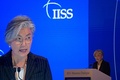 バーレーンで行われた国際会議で、演説する韓国の康京和（カン・ギョンファ）外相（2020年12月5日撮影）。(c)Mazen Mahdi / AFP
