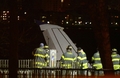 米ニューヨーク（New York）のハドソン川（Hudson River）に不時着水したUSエアウェイズ(US Airways)1549便の翼（2009年1月15日撮影）。(c)AFP/Getty Images/Daniel Barry