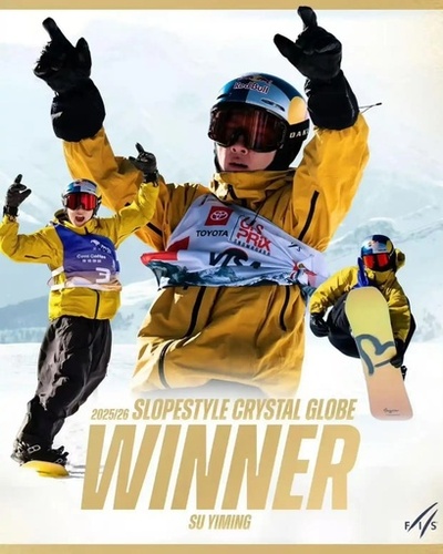 中国選手の蘇翊鳴 スノーボード・スロープスタイルでもW杯年間王者に