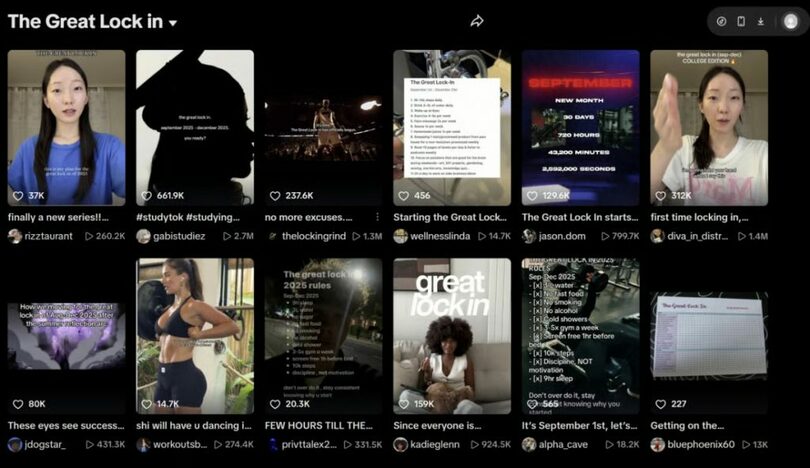 動画共有アプリ「ティックトック」に投稿された「ロックイン」チャレンジの映像や画像(c)MONEYTODAY