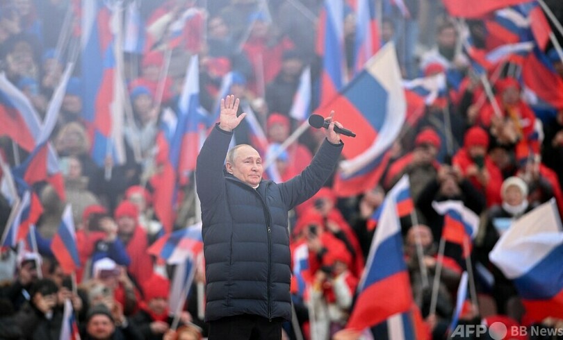 ロシアでクリミア併合行事 プーチン氏、ウクライナ侵攻正当化