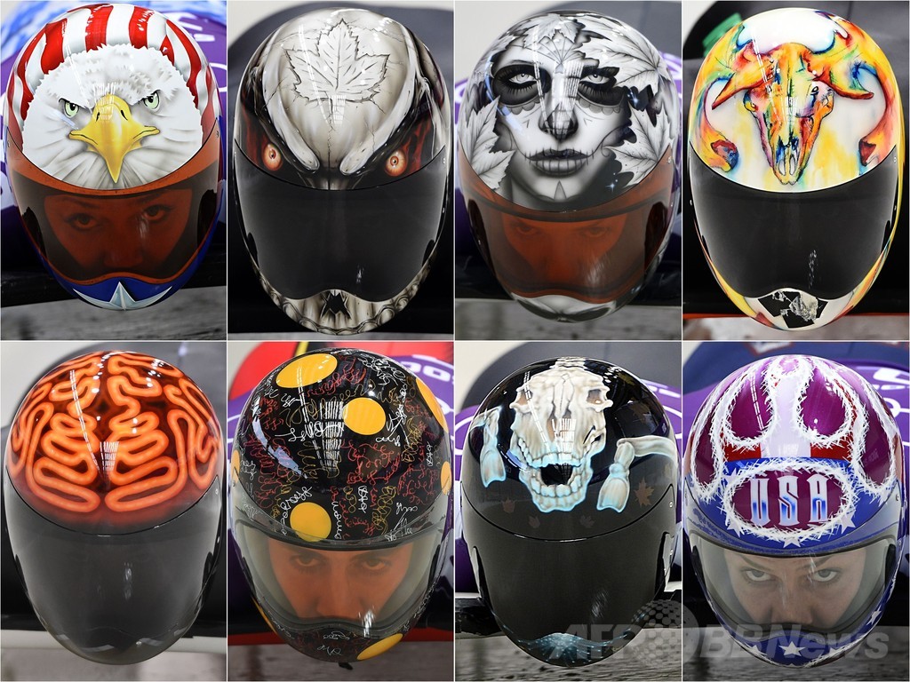 スピードもすごいがヘルメットもすごい ソチ五輪のスケルトン 写真30枚 国際ニュース Afpbb News
