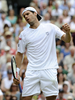 テニス、ウィンブルドン選手権（%%The Championships Wimbledon 2009%%）男子シングルス準決勝。大会第2シードのロジャー・フェデラー（%%Roger Federer%%、スイス）は、大会第24シードのトミー・ハース（%%Tommy Haas%%、ドイツ）と対戦。フェデラーは7-6、7-5、6-3のストレートでハースを退け、グランドスラム（4大大会）では通算20度目、ウィンブルドンでは7年連続となる決勝進出を果たした。写真は落胆した様子を見せるトミー・ハース。（2009年7月3日撮影）(c)AFP/ADRIAN DENNIS