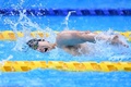 東京パラリンピック、競泳男子100メートル自由形（運動機能障害S4）決勝での鈴木孝幸選手（2021年8月26日撮影）。(c)Kazuhiro NOGI / AFP 