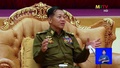 ミャンマー首都ネピドーで会議に臨むミン・アウン・フライン国軍総司令官を映したミャンマー国営放送の一場面。AFPTV動画より（2021年2月3日撮影）。(c)AFP PHOTO / Myanmar Radio and Television via AFPTV