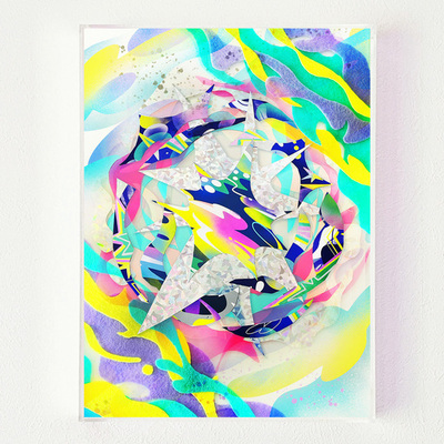 【京都 蔦屋書店】今吉絵馬の個展「Emotional Effect」を6月5日（金）より開催。コラージュとペイントによる多層的な色彩表現。