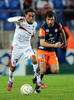サッカーフランスリーグ杯2012-13（French League Cup 2012-13）は28日、準々決勝が各地で行われ、モンペリエ（Montpellier HSC）は3-2でニース（OGC Nice）に勝利し、準決勝進出を果たした。

ニースのファブリス・アブリエル（Fabrice Abriel、左）とボールを競るモンペリエのロマン・ピトー（Romain Pitau、2012年11月28日撮影）。(c)AFP/PASCAL GUYOT