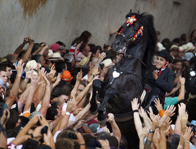 「聖ヨハネの日」祝う馬のパレード、スペイン・バレアレス諸島
