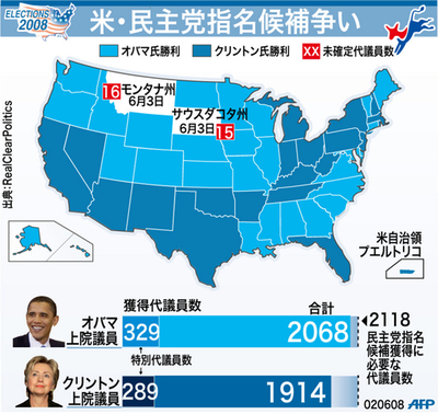 【図解】米・民主党指名候補争い