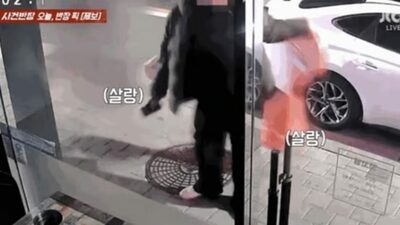 深夜、看板をパートナーに“酔っぱらいダンス男”…韓国・その映像、面白い？