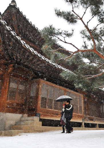 李朝王宮に降る雪、ソウル