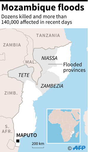 モザンビークで洪水、66人が死亡 隣国のマラウイでも45人死亡