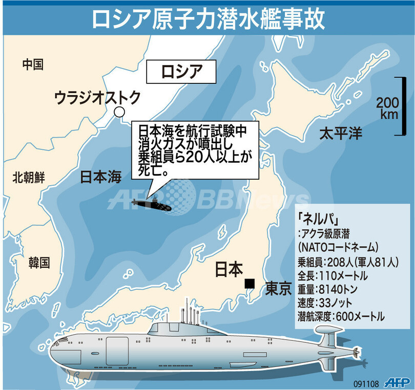 【図解】日本海におけるロシア原子力潜水艦事故