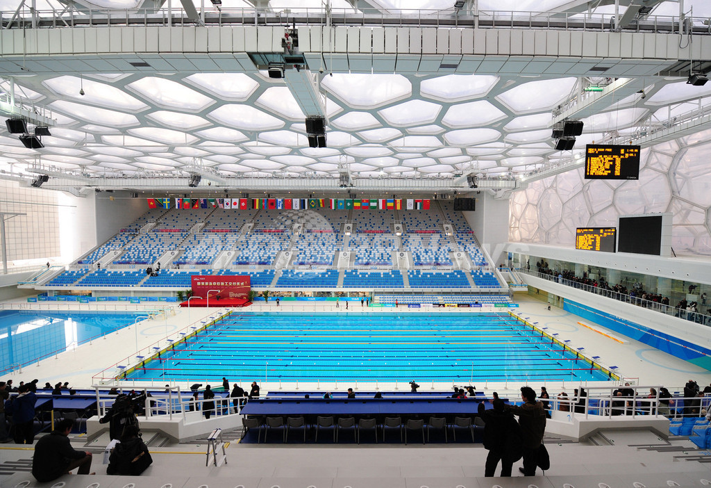 国際ニュース：AFPBB News北京五輪の競泳会場「ウォーターキューブ」が公開される