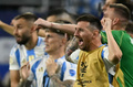 サッカーコパ・アメリカ決勝、アルゼンチン対コロンビア。勝利を喜ぶアルゼンチンのリオネル・メッシ（手前、2024年7月14日撮影）。(c)Chandan Khanna/ AFP