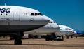 スペイン・テルエル空港に駐機する各社の航空機（2020年5月18日撮影）。(c)JOSE JORDAN / STR / AFP