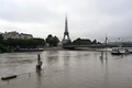 仏パリで、氾濫したセーヌ川とエッフェル塔（2016年6月1日撮影）。(c)AFP/BERTRAND GUAY