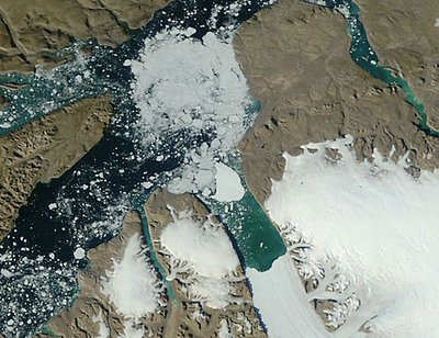 漂流するグリーンランドの新巨大氷山