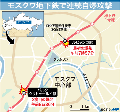 【図解】モスクワ地下鉄の連続自爆攻撃