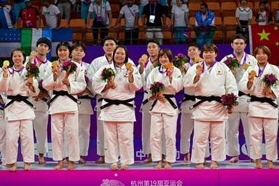 日本が柔道混合団体で金メダル アジア大会