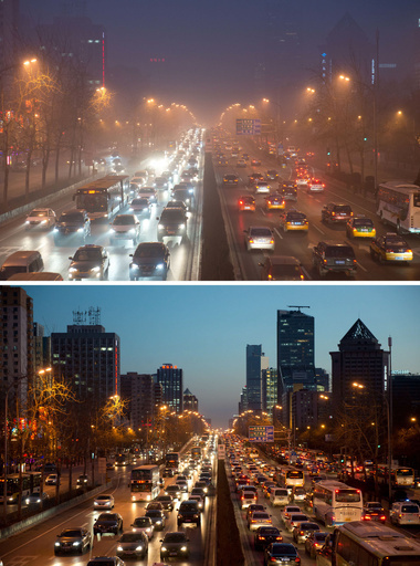 【写真特集】スモッグに覆われる北京市内