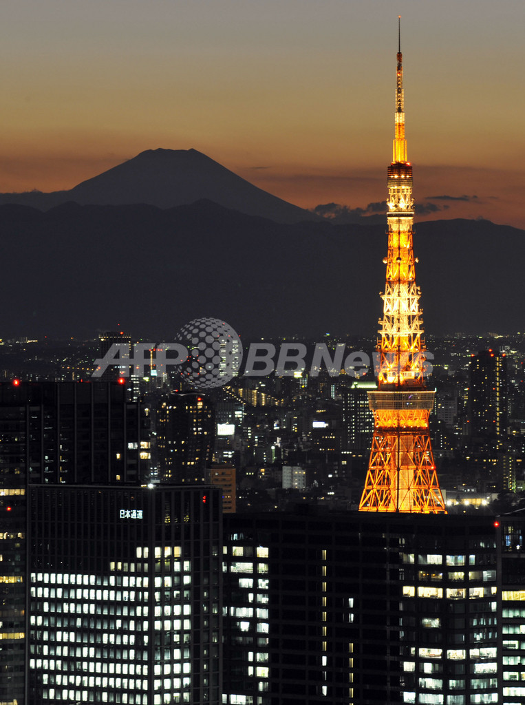 夕暮れの東京タワーと富士山 写真4枚 国際ニュース Afpbb News