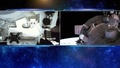 中国宇宙ステーションのコアモジュール「天和」（左）と無人補給船「天舟2号」（右、2022年3月28日提供）。(c)CGTN Japanese