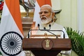 インド・ニューデリーで記者会見に臨むナレンドラ・モディ首相（2022年4月22日撮影）。(c)Prakash SINGH / AFP