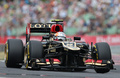13F1第10戦ハンガリーGP（Hungarian Grand Prix 2013）予選。予選に臨むロータス（Lotus F1 Team）のロマン・グロージャン（Romain Grosjean、2013年7月27日撮影）。(c)AFP/FERENC ISZA