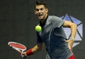 男子テニス、サンクトペテルブルク・オープン、シングルス決勝。リターンを打つドミニク・ティエム（2018年9月23日撮影）。(c)OLGA MALTSEVA / AFP