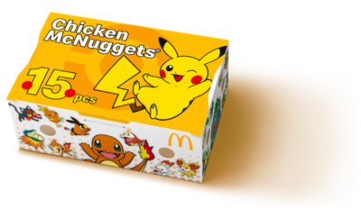 ナゲットがおトク＆ポケモンデザインパッケージで登場！ 「チキンマックナゲット® 15ピース」が250円もオトク！今だけ特別価格490円！ 7月15日（水）から8月11日（火）までの4週間限定