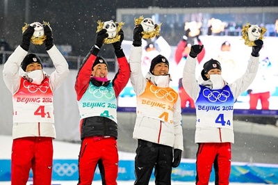 日本がノルディック複合団体で銅メダル、北京冬季五輪